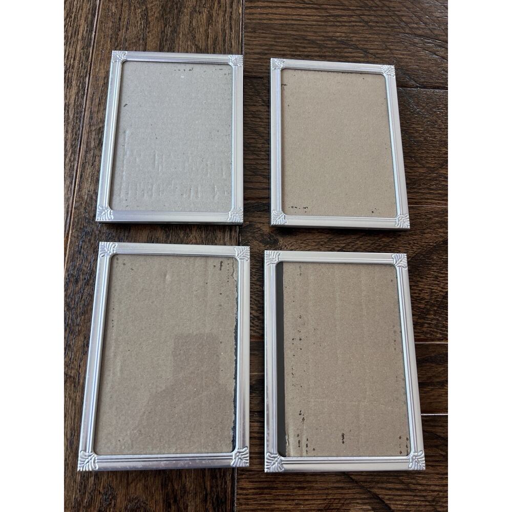 Lot Picture Frames Metalic Finish Silver Set of 4 5 X 7